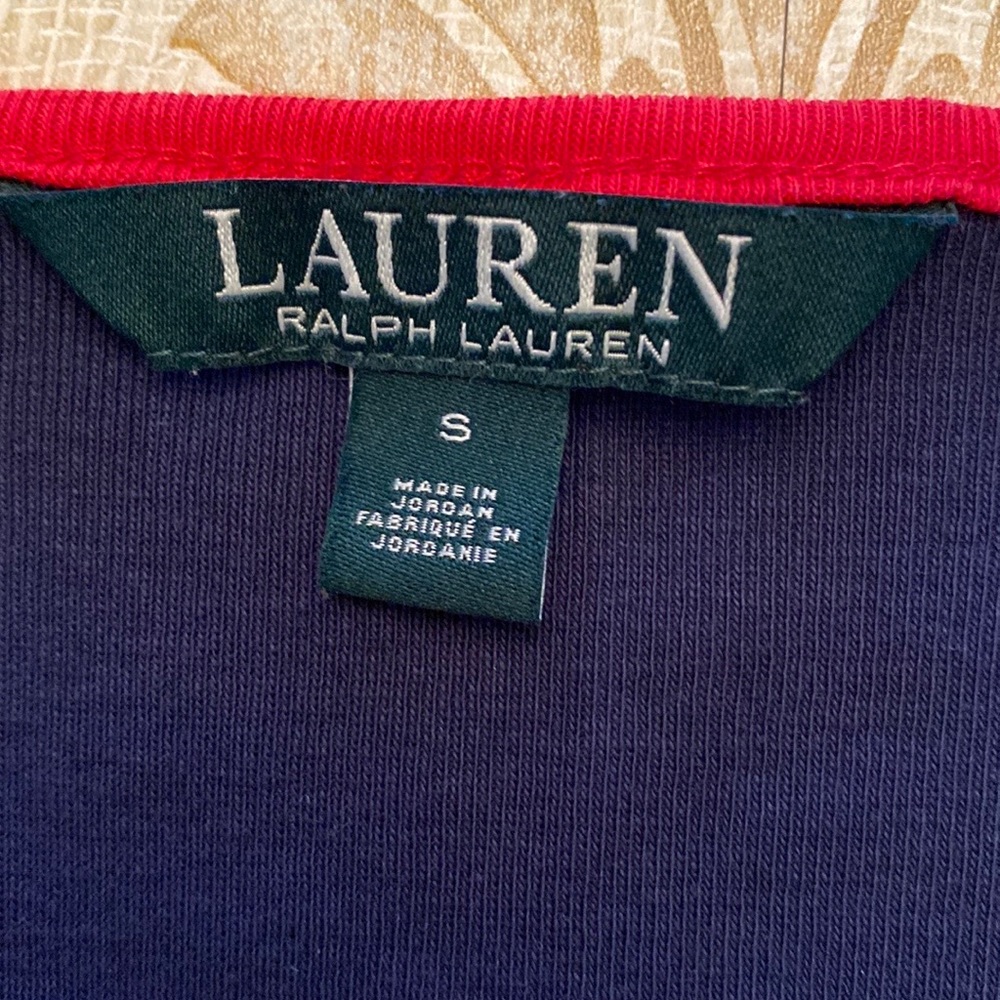Ralph Lauren Red & Navy Nautical Gold Button Top S - Picture 7 of 7